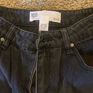 Black denim mom jeans